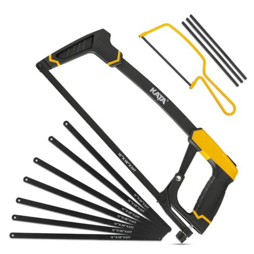KATA 12" High Tension Hacksaw Set, 6" Mini Hacksaw, 10 Extra Blades - size: 12" Hacksaw Set