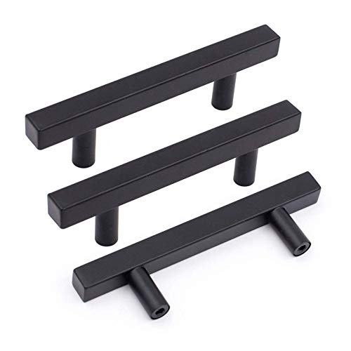 Goldenwarm 10 Pack 3 Inch Black Cabinet Handles Kitchen Drawer Pulls - color: Black, size: 3 Inch Hole Center