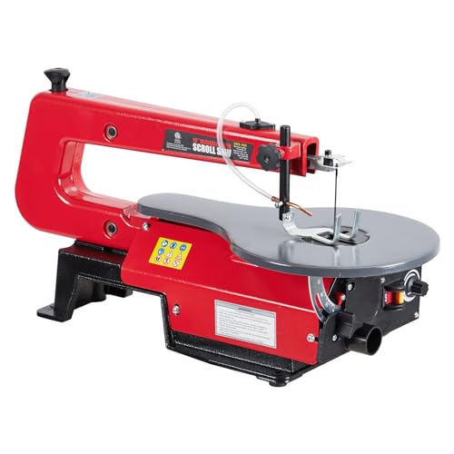 Variable Speed Scroll Saw 16-Inch With Extra-Large Adjustable Tilting Work Table for Woodworking - style: no led