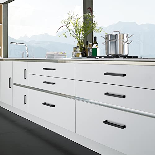 Matte Black 5 Inch Cabinet Handles, 30 Pack Cabinet Pulls - size: 5inch(128mm) Hole Center