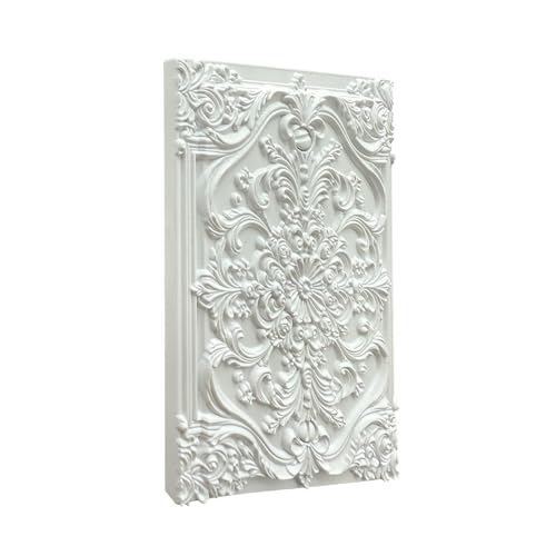 Decorative Light Switch Plate Covers White Flower Elegant 3D Floral Embossed 1 Gang No Device Single Blank Outlet Covers Wall Plate Light Switch Cover Plate for Bedroom Home Decor - color: White, size: No Blank 1-Gang/ 5 x 3 IN