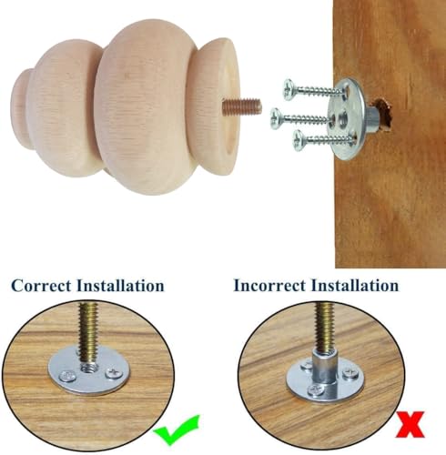 4 Inch Wooden Furniture Legs, Solid Wood Unpainted Replacement Furniture Legs, Ottoman/Loveseat Replacement Legs, Cabinet Legs/Desk/Sofa/Bookcase Round Bun Feet Set of 4 (4 Inch A) - size: 4 Inch A