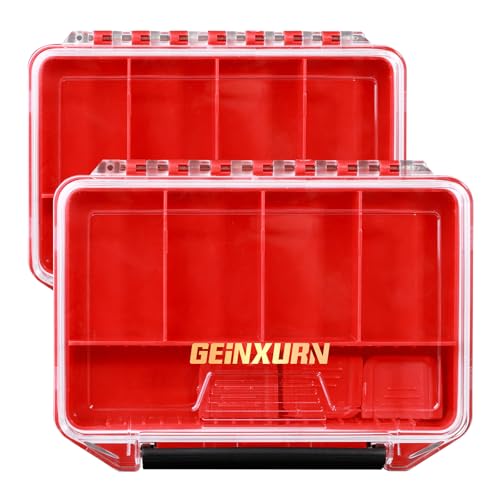 Geinxurn IPX4 Waterproof Small Storage Parts Organizer, Small Parts Case with Removable Dividers, Screwdriver Bit Set Box(2 Boxes) - size: 2pcs Box