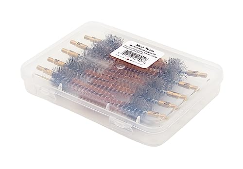 McJ Tools Cleaning Bronze Chamber Brush 10-Pack 5.56mm/.223Cal - Bristle Bronze Premium Gun Cleaning Brushes for Effective Chamber Cleaning - size: 5.56mm, .223cal (10-pack)