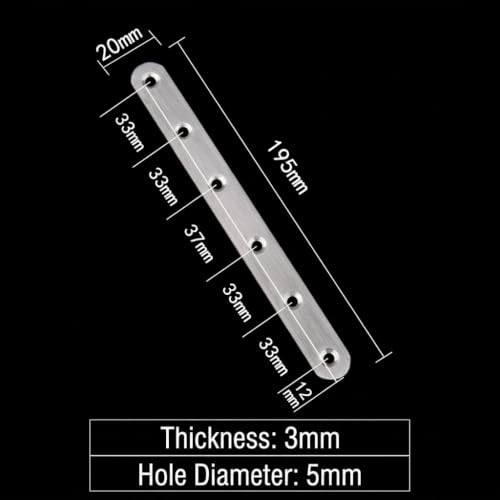 4 Pack Flat Straight Brackets, 196mm/7.7" Silver Mending Plates - color: Silver, size: 196mm/7.7"