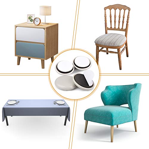 24PCS Furniture Sliders for Carpet & Hardwood Floors,1-1/2" Chair Sliders - size: 1 1/2 Inch Round