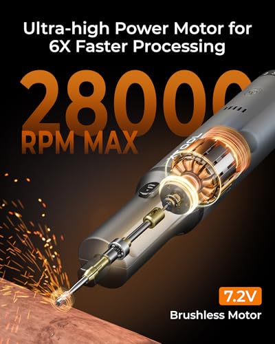 xTool Selected Engraving Pen, 42-in-1 Tool Kit, Cordless Engraver and Rotary Tool Kit for Metal Wood Glass Plastic, Large Capacity Engraving tool, Craft Multi-function Glass Etching Kit, Mini Sander