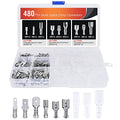 Nilight 480PCS Insulated Male and Female Spade Terminals | Open Barrel Copper Crimp Electrical Tin Plated Wire Connector 22-16AWG 22-14AWG 18-14AWG for Automotive Car Audio Speaker Wiring Projects - color: 480PCS Crimp Terminals