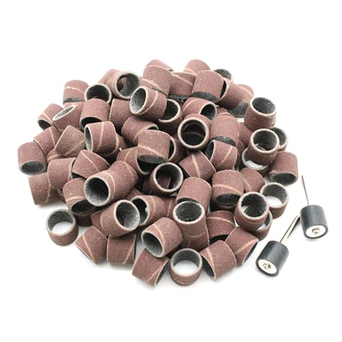 TEMO 100p 1/2" Grit 240 Fine Sand Drum w 2p Mandrel for Dremel Rotary Tool - size: 1/2" #240