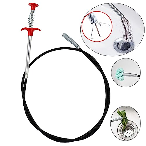 118.1 Inch Drain Snake Drain Clog Remover Flexible Grabberable Pick Up Cleaning Tool Reacher Claw Stick, Drain Auger Grab Trash Hairs from Drain,Sink,Bathroom Tub Toilet Hose - style: 118.1