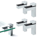 4 Pcs Adjustable Wood/Glass Floating Shelf Brackets Wall Mount (Polished Chrome) - size: Polished Chrome-4pcs