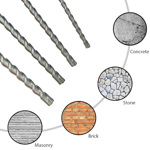 5/8 Inch x 18 Inch SDS Plus Rotary Hammer Drill Bit, Carbide Tipped for Brick, Stone, and Concrete (5/8" x 18) - size: 5/8" x 18"