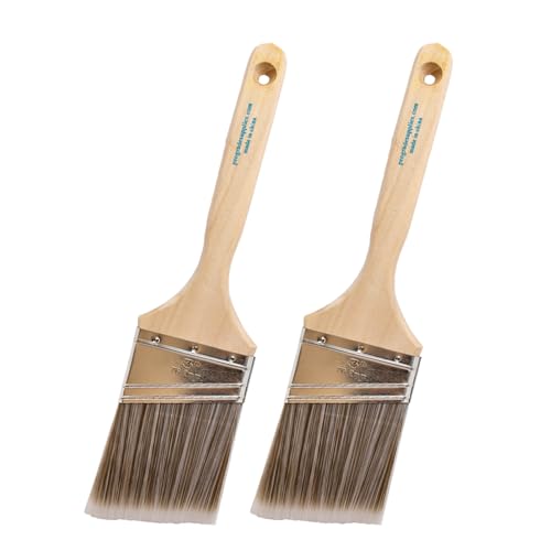 Pro Grade Paint Brushes, 3 Inch Angled Paint Brush, Trim & Stain, 2 Pack - size: 2Ea H 3A
