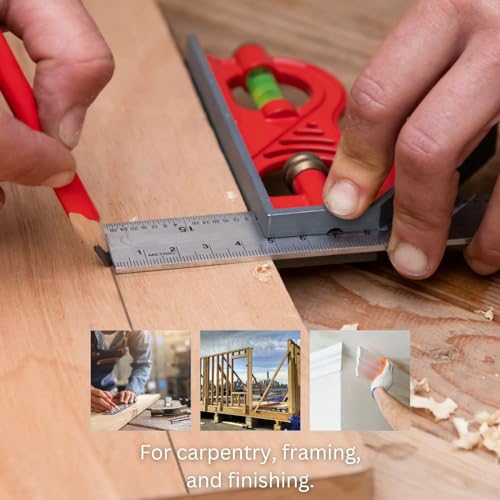 Kapro - 352 Combination Square - for Leveling and Measuring - Features Zinc Head, Stainless Steel Blade, Retractable Ledge, and Etched Ruler Markings - 12 Inch