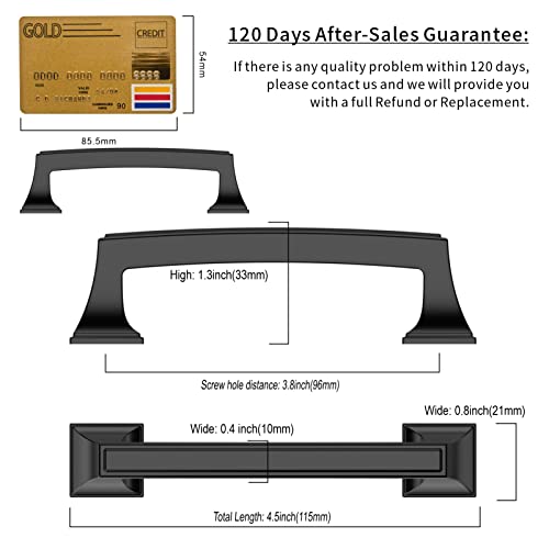 Amerdeco 10 Pack Matte Black Cabinet Pulls 3-3/4 Inch(96mm) Hole Center Cabinet Hardware Kitchen Cabinet Handles for Bathroom Drawer Pulls Dresser Pulls ZH0010 - color: Matte Black, size: 3.75"/96MM Hole Center