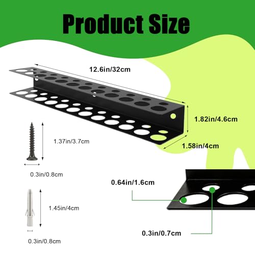 12.6" Wall-Mounted Screwdriver Holder, Metal Pliers Holder, 23 Holes Multi-Purpose Tool Organiser, Hand Tool Organiser, Suitable for garages, workshops, storage sheds & workbenches