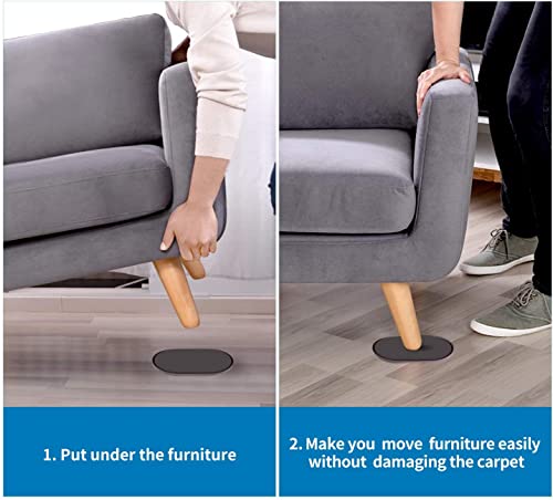 Ezprotekt Large Furniture Sliders for Carpet, 8Pcs Furniture Movers Sliders - color: Brown, size: 9 1/2" x 5 3/4"