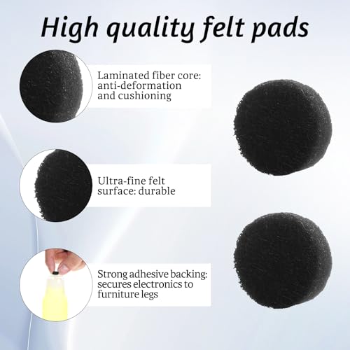 312Pcs Small Felt Pads for Coasters Bottom Dots 3/8" Felt Cabinet Door Bumpers Cushion Dots Adhesive Felts Furniture Pads Round Furniture Feet Floor Protectors for Chair Legs Hardwood Floors, Black