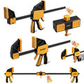 3-Pack 12-Inch Bar Clamp for Woodworking with Leveling Block Clamp, 350LBS Load Limit, Heavy Duty Quick-Release Wood Clamps/Spreader, One-Handed F Clamp for Wood Working - style: 3-Piece long 350lbs