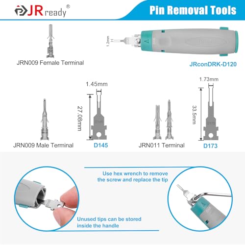 JRready ST6528 Terminal Removal Tool Pins Connector Kit Wire Crimp Male Female Terminals Car Electrical Automotive Single Contact Standard Molex MLX/093/062/Micro-Fit/Mini-Fit Jr. 220Pairs Terminal - color: 220Pairs Std Molex with Pin Removal Tool