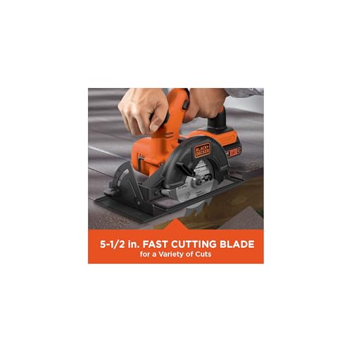 BLACK+DECKER 20V MAX POWERCONNECT 5-1/2 in. Cordless Circular Saw with Battery and Charger (BDCCS20C)