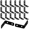 Luomorgo L Bracket Corner Braces 1.5 Inch, Black Coated, 20PCS - size: 1.5 Inch Black Coated