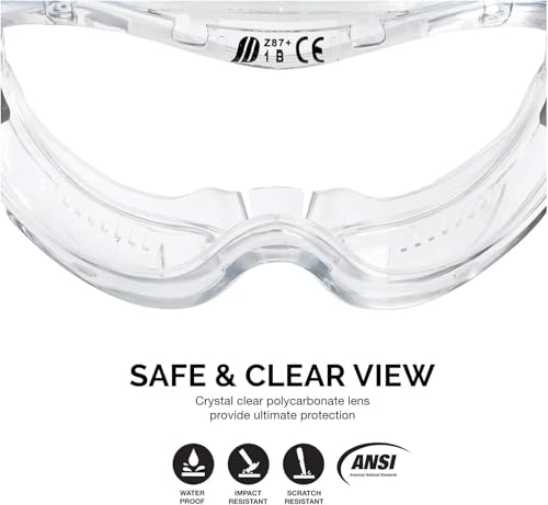 NEIKO Pro Clear Protective Lab Safety Goggles - size: Indirect Vent