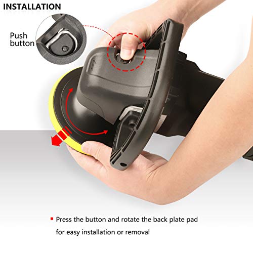 Buffer Polisher, SPTA 7 Inch 180mm Rotary Polisher Car Polisher Electric Polisher RO Polisher & Polishing Pads Set for Auto Buffing and Polishing