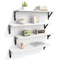 ROMGUAR CRAFT Wood Wall Floating Shelves Set of 4, 23.6" x 6" - White - color: White, size: 23.6" x 6"