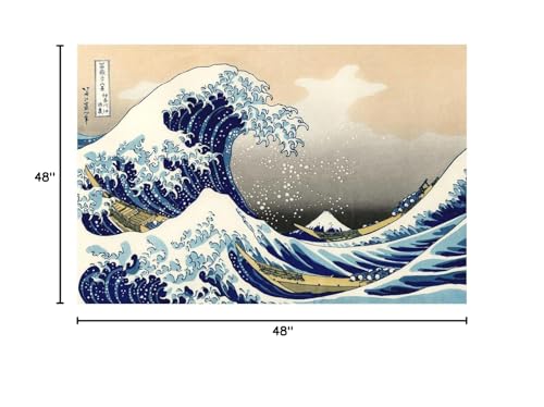 Wieco Art Great Wave of Kanagawa Katsushika Hokusai Extra Large Modern Gallery Wrapped Giclee Canvas Prints Abstract Seascape Sea Artwork Pictures Paintings on Canvas Wall Art for Home Decor XL - size: 48"L x 32"W