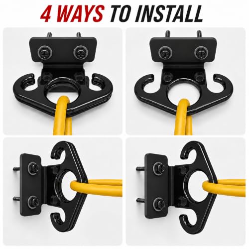 Resistance Bands Wall Mount Anchors, 3 Pack Steel Hook for Home Gym - color: Black