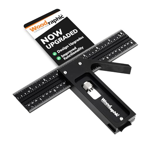 Combination Square for Woodworking – 8 Inch Triangle Ruler with Side Scale | CNC-Machined Aluminum Precision Layout Tool | 90 Degree Right Angle Framing & Marking Square - size: 8 Inch