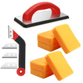 Blulu 11 Pcs Grout Float Set, Rubber Float, 6 Sponges, Angled Saw, Red - color: Red