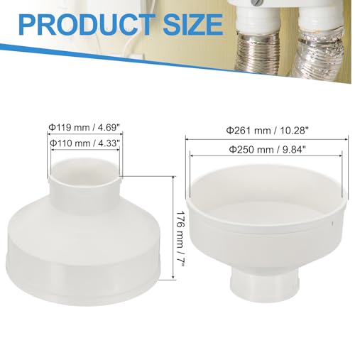 PATIKIL 250mm to 110mm Duct Reducer PVC Pipe Increaser Adapter Airflow Tube - size: 250mm to 110mm
