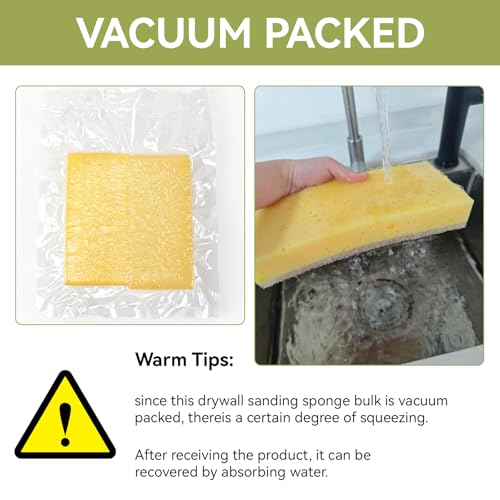 Drywall Wet Sanding Sponge, Washable Double Sided Drywall Finishing Sponge
