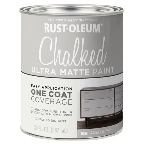 Rust-Oleum Chalked All-in-One Ultra Matte Aged Gray Spray Paint - color: Aged Gray, size: 30 Ounce (Pack of 1)