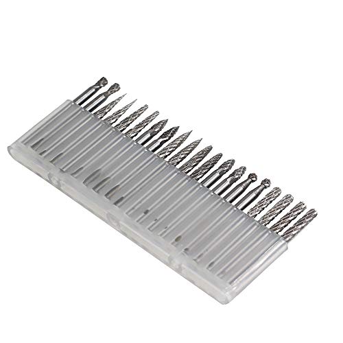 Carbide Burr Set JESTUOUS 1/8 Shank Diameter Double Cut 20pcs