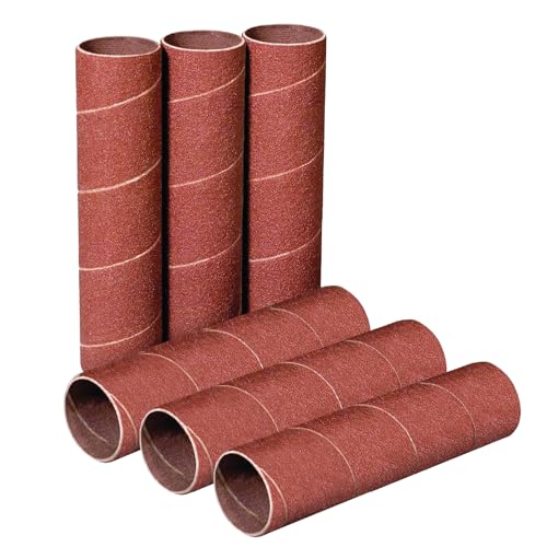 POWERTEC 11212-P2 4.5 Inch Sanding Sleeves for Spindle Sander, 120 Grit, Aluminum Oxide Sandpaper Diameter 1 Inch – 6 Pack - style: 4-1/2" x 1" 120 Grit Sanding Sleeves (6pk)