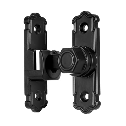 Black 90/180 Degree Barn Door Latches,Aluminum Alloy Flip Latch - color: Black