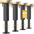 4 PCS Adjustable Height Bed Support Legs, 10.2-16.5 in Metal Bed Risers - size: 10.2"-16.5"(4pcs)