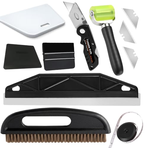 Wallpaper Tools, Wallpaper Kit for Peel and Stick, Smoothing Tool Kit | for Contact Paper, Vinyl Backsplash , All in 1, Foldable Knife Heavy Duty, Seam Roller, Wallpaper Brush