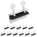 "Nuk3y Sliding Window Security Locks with Rubber Gasket (Aluminum, 12 Pack)" - color: Aluminum, size: 12 Pack