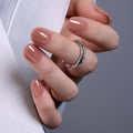 CurvLife Extra Short Square Press On Nails, Rosy Calm Nude, Soft Gel - color: B5 -Rosy Calm