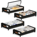 Yecaye 60L Under Bed Storage with Wheels, 4 Pack, Black - color: Black, size: 4 Pack