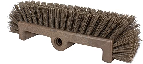 SPARTA Multi-Level Tile Scrub Brush 12" Wide Brush Head, Heavy-Duty Tile Cleaning Brush with End Bristles for Commercial Tiles, Tubs and Floor, Plastic, 12 Inches, Brown - color: Brown