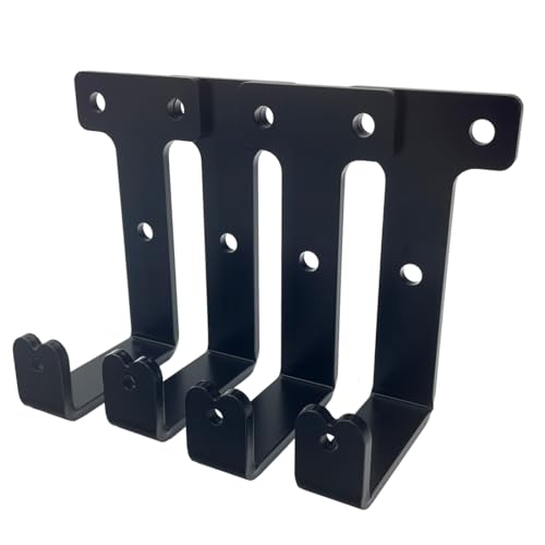 4 PCS black heavy duty metal flat j hooks for hanging 260 lbs,wall mount hooks,plant hanger large steel utility masonry industrial hook for Hanging Garage Storage Home Office Gym Sports Equipment(L) - size: Large