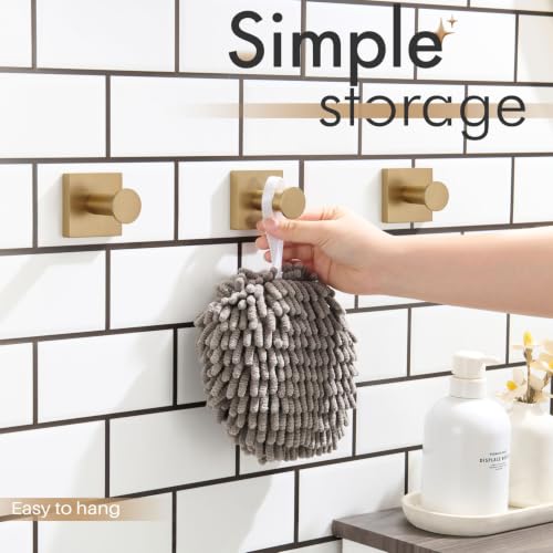 KOKOSIRI Robe Hooks Bath Towel Hooks for Wall Closet Kitchen Hanging Towels Bathroom Hardware Champagne Bronze Stainless Steel 3 Pack, B1016CPG-P3 - color: Champagne Bronze, size: 3 Pack