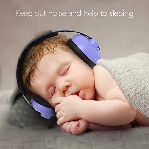 Noise Cancelling Headphones for Kids, Babies Ear Protection Earmuffs Noise Reduction for 0-3 Years Babies, Toddlers, Infant (Purple) - color: Purple