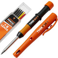 THORVALD New Carpenter Pencils with Holster for Construction - Incl. 7 Leads + Sharpener - Solid Mechanical Pencils with Fine Point/Best Marking tools Construction/Carpenters/Scriber