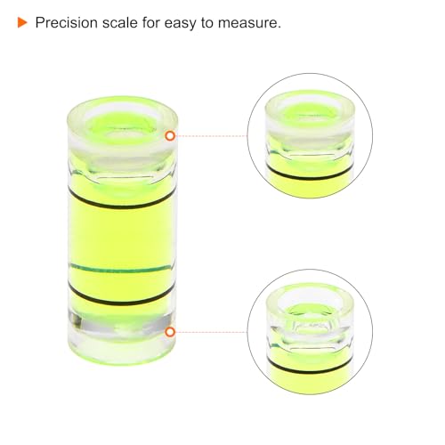 HARFINGTON 6pcs Small Cylindrical Bubble Level Vials 7x16mm PMMA Mini Horizontal Bubble Spirit Level Measuring Layout Tools for RV TV Picture Frame Hanging Tool Leveler - size: 7x16mm